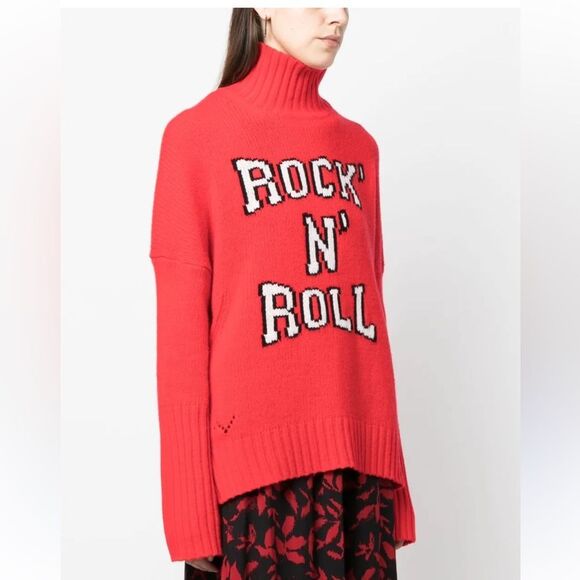 Zadig&Voltaire Alma intarsia-knit wool jumper pullover sweater XS Flawed NWOT - Picture 2 of 15